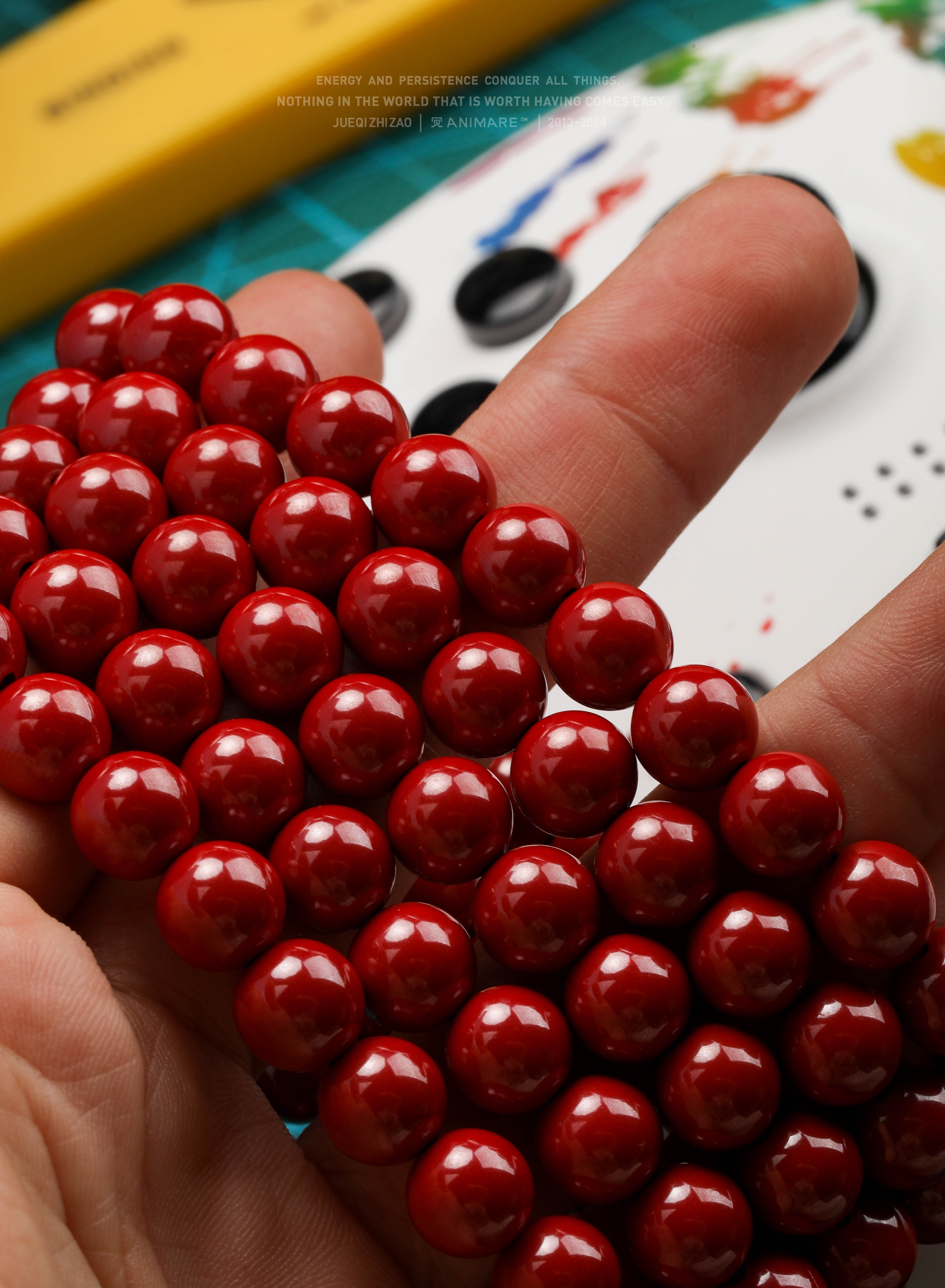 含辰砂工艺品8/6mm精工高抛紫金砂圆珠手串