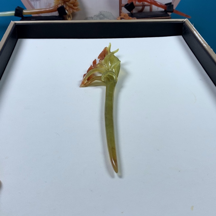 蛇纹石玉未镶嵌发簪海*青