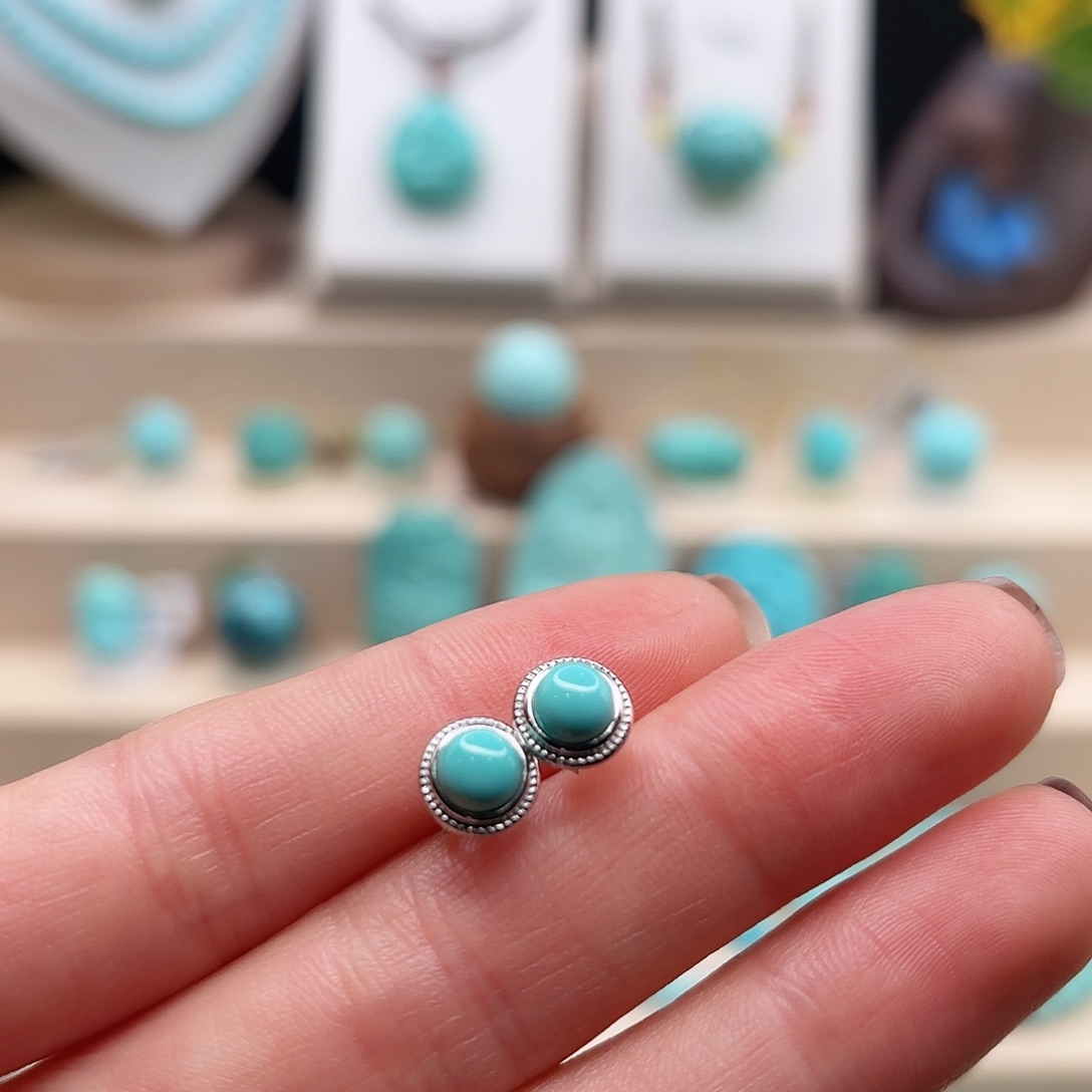 绿松石配饰银S925镶嵌