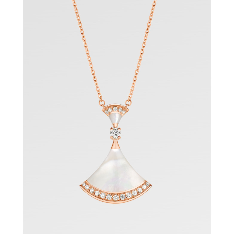 合金项链 阿宝家-小扇子项链 镀18K金CNC精工版气质温柔挂项链