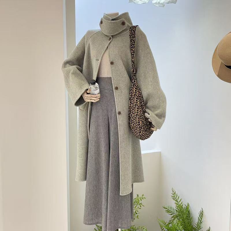 （201-300）冬季加厚呢子外套腰带长款/特价处理有去无回默认瑕疵