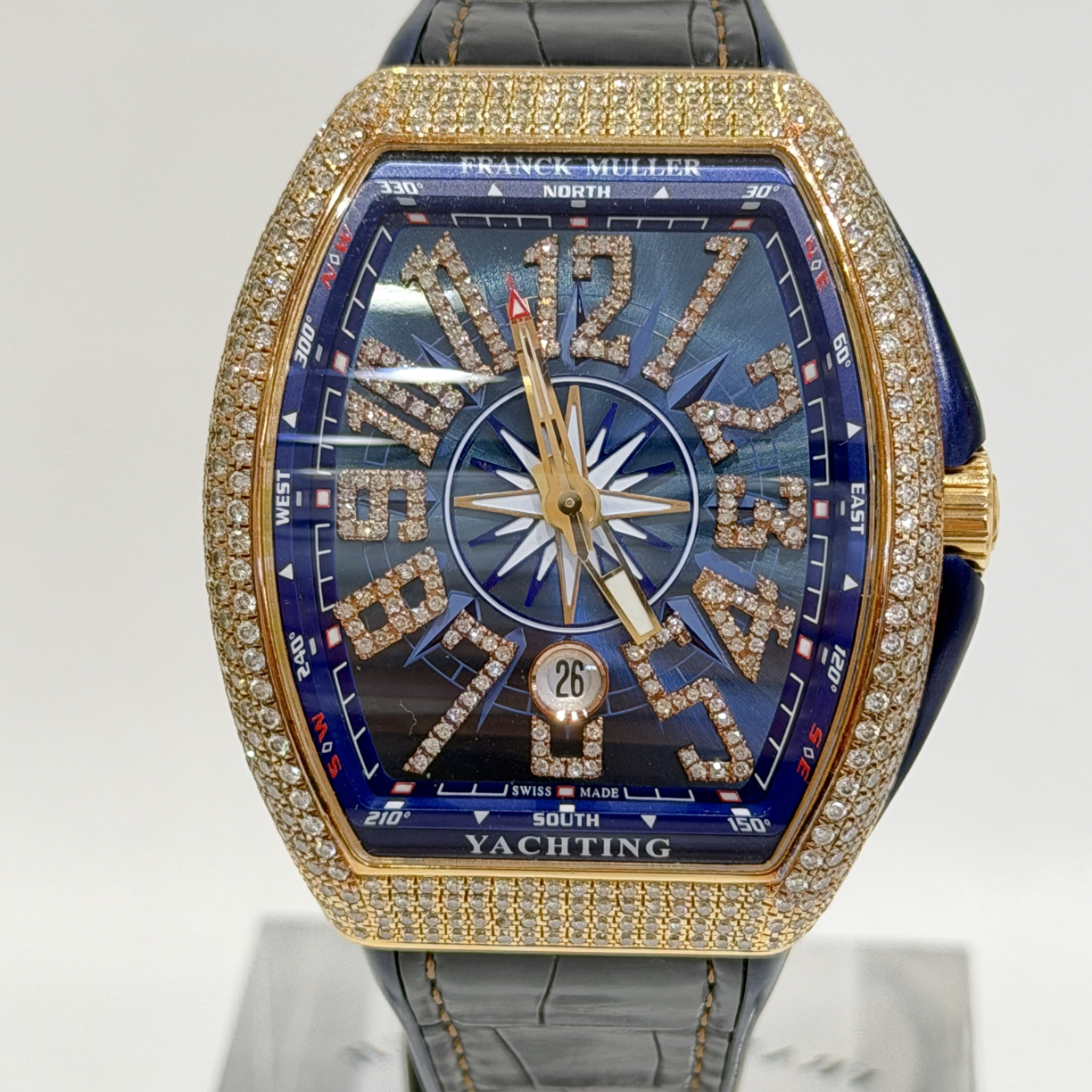 95新 Franck Muller/法兰克穆勒 V45蓝游艇/男表/18K玫瑰金/全套