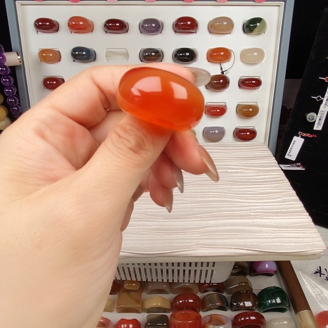 晶***女玛瑙/玉髓合金戒指