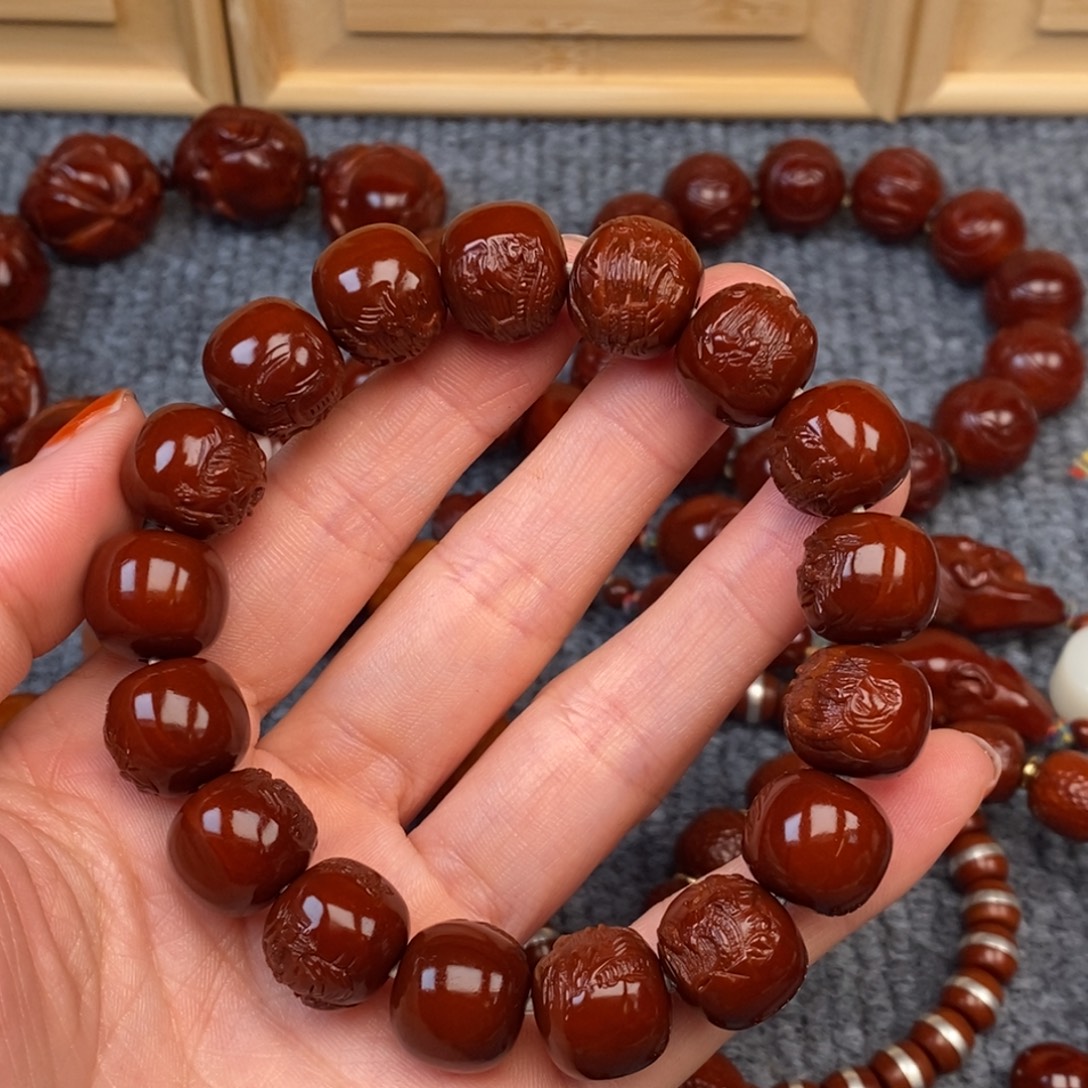 添***福橄榄核手串/手链老型苏州园林