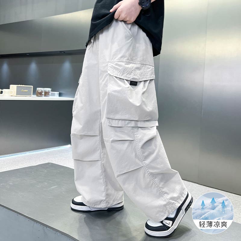儿童装男童夏装防蚊裤2025新款夏季宽松男孩薄款工装裤子休闲大童