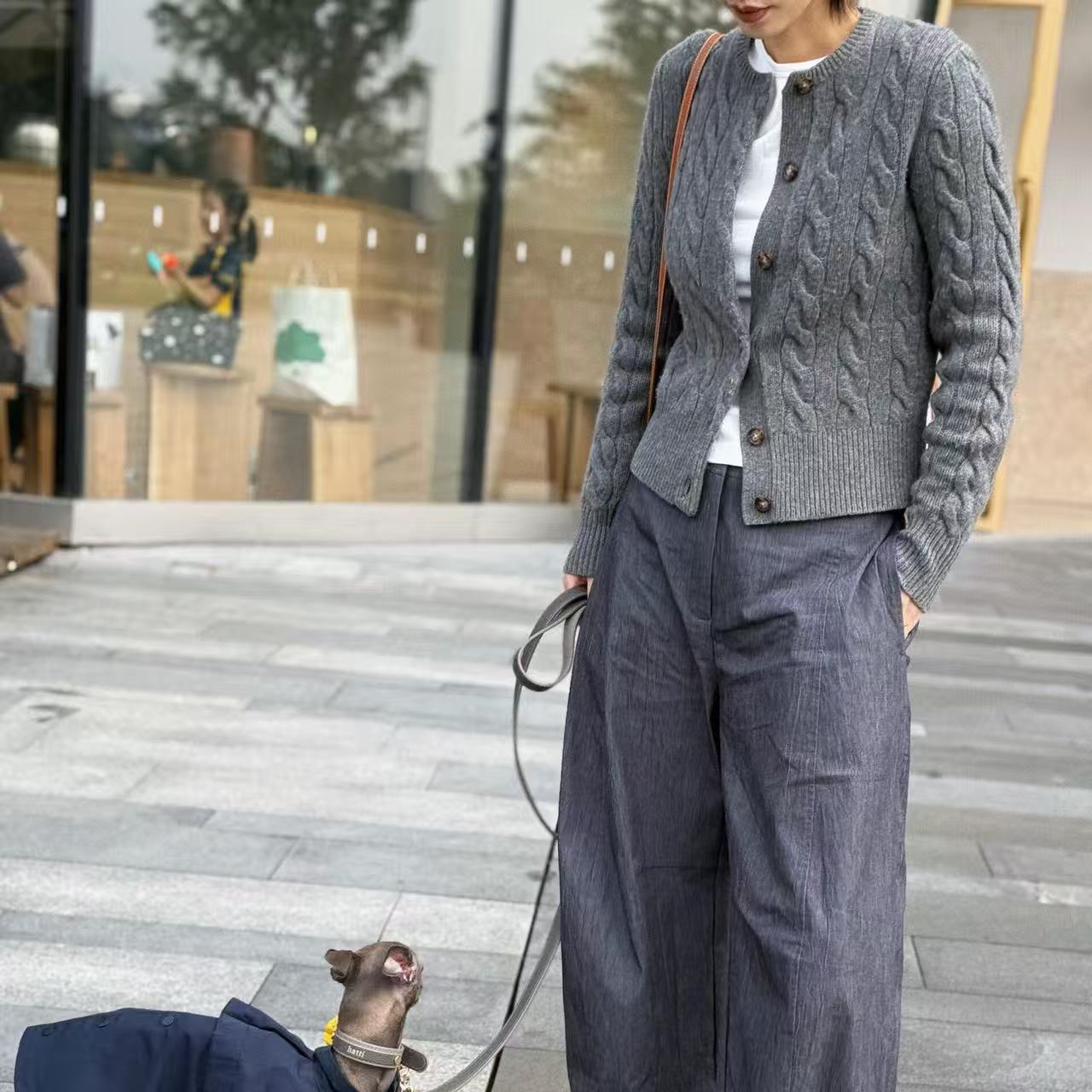 秋冬季圆领长袖针织羊毛羊绒开衫