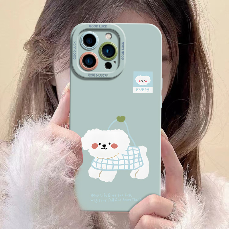 【苹果/华为/荣耀/OPPO/vivo小米】镂空蓝袋小狗天使眼防摔手机壳