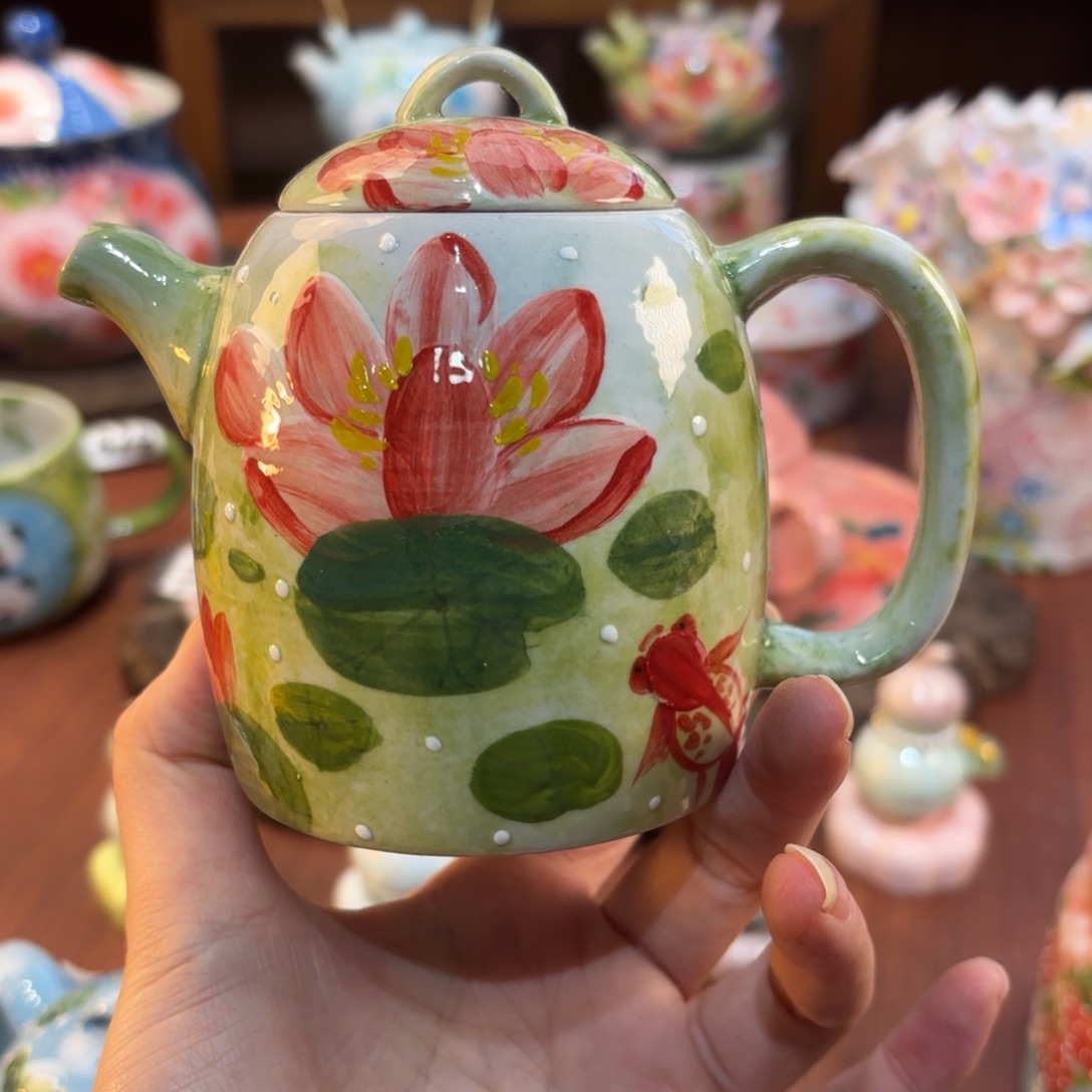 景德镇手绘高温釉下彩陶瓷茶具