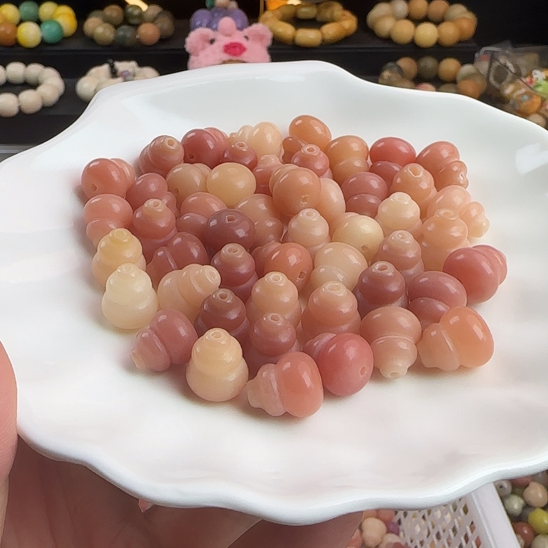 手串菩提根/象牙果瑕疵卡13.6粉葫芦100颗