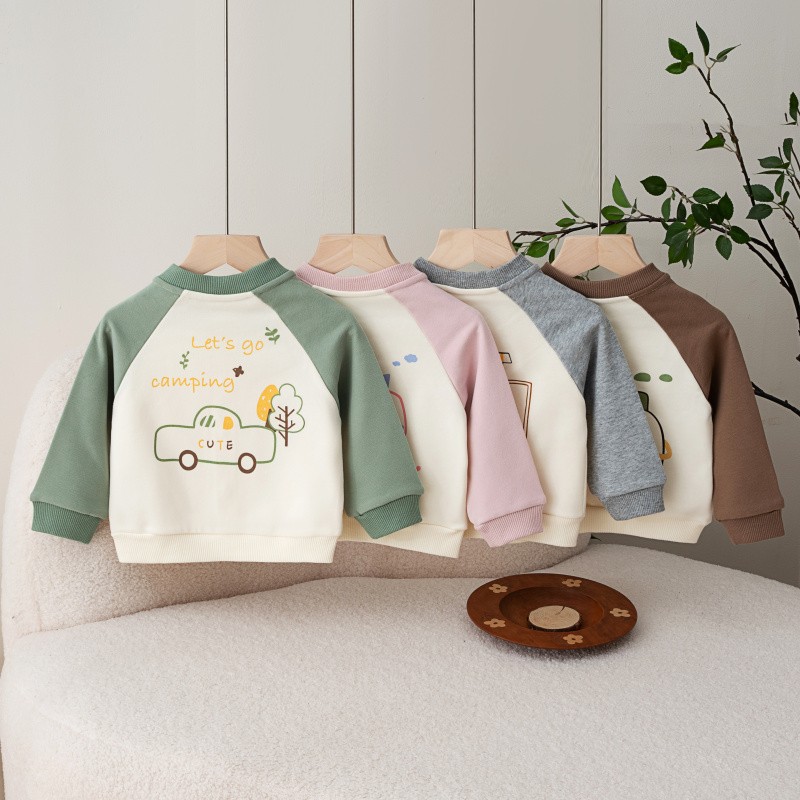 春秋季儿童卡通外套男女宝宝棒球服幼儿小童长袖开衫上衣休闲卫衣