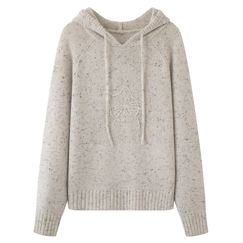 毛衣-麦家新款休闲百搭刺绣复古连帽针织衫MM3351