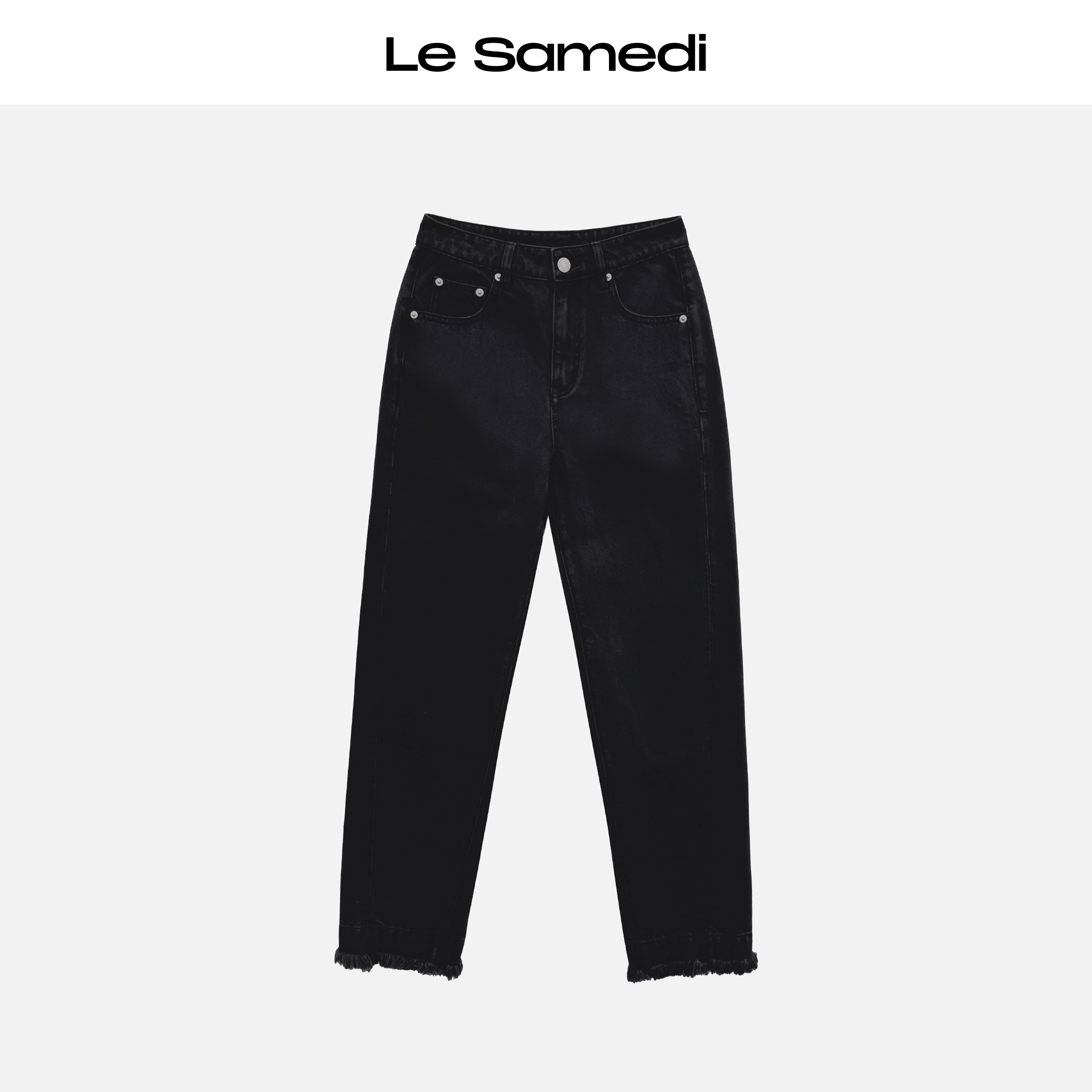 Le Samedi马油叶儿【菲比魔法】解构侧缝前移流苏边小脚牛仔裤