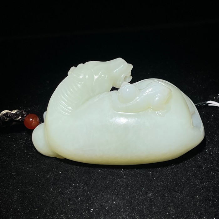 《清代》和田玉马上封侯 山东国营文物商店 25112400057-11548