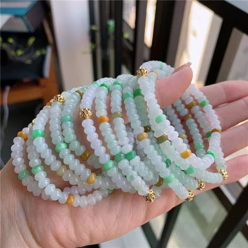 天然A货翡翠缅甸多彩手串/多样性发货选其一玉镯在线