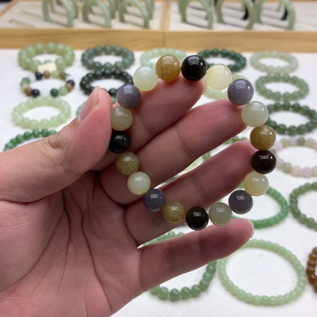 和田玉手串（多宝10）未镶嵌