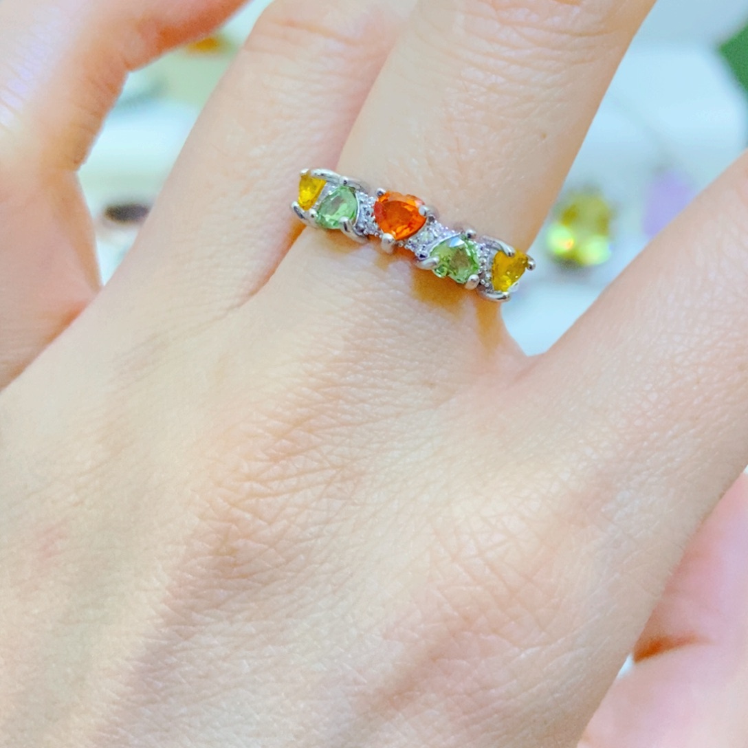 戒指蓝宝石银S925镶嵌