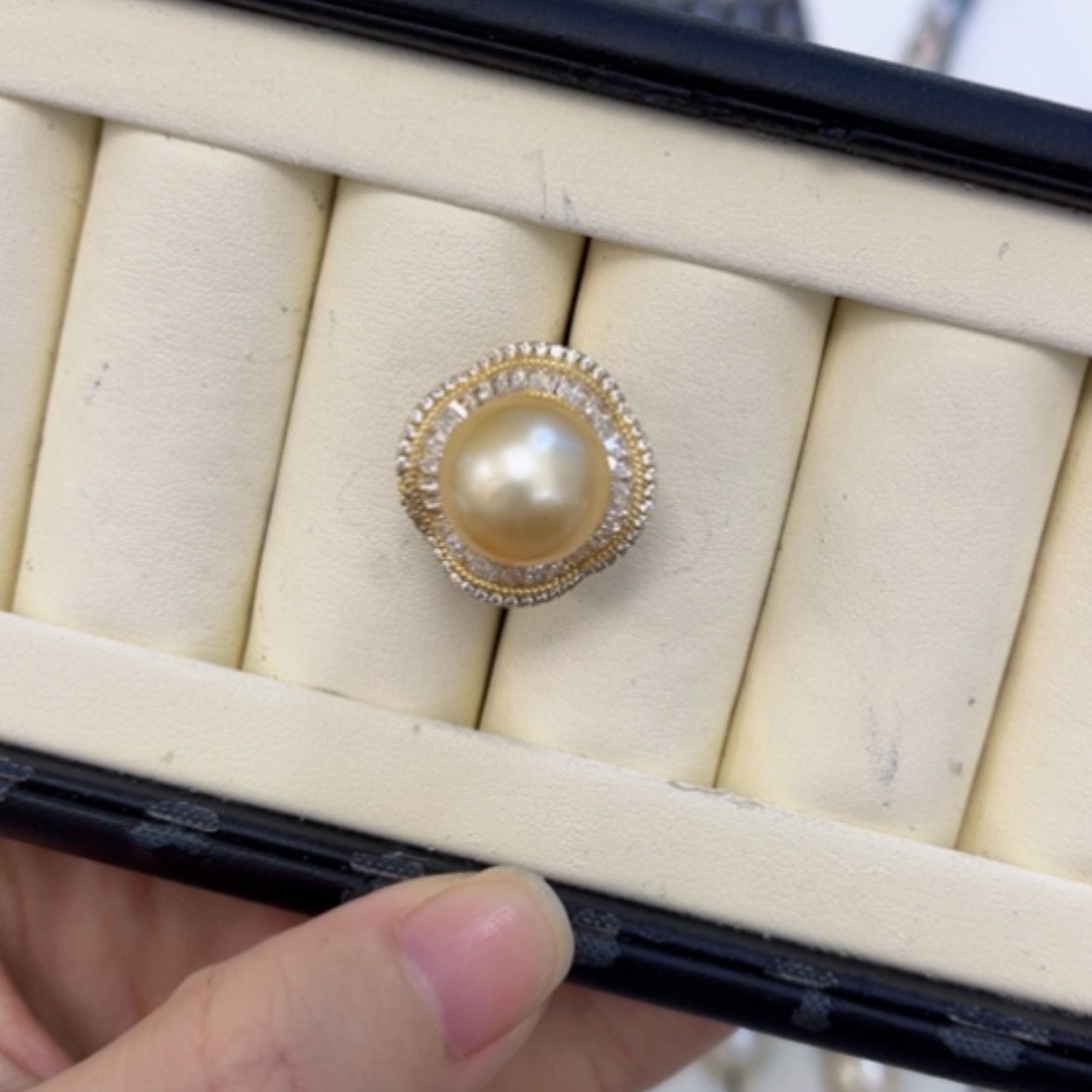 【闪购商品】海水珍珠戒圈未镶嵌12-13mm金珠