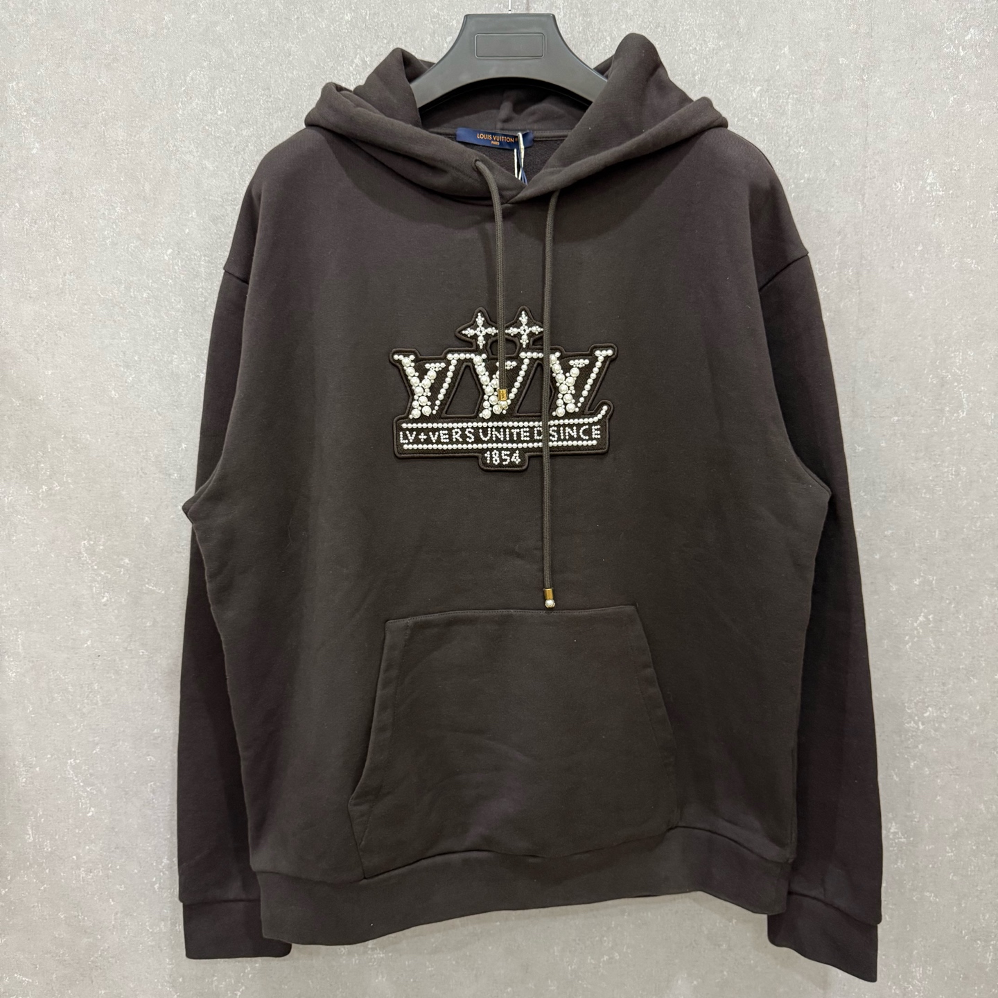 未使用 LouisVuitton/路易威登 水钻装饰连帽长袖卫衣XL码007349