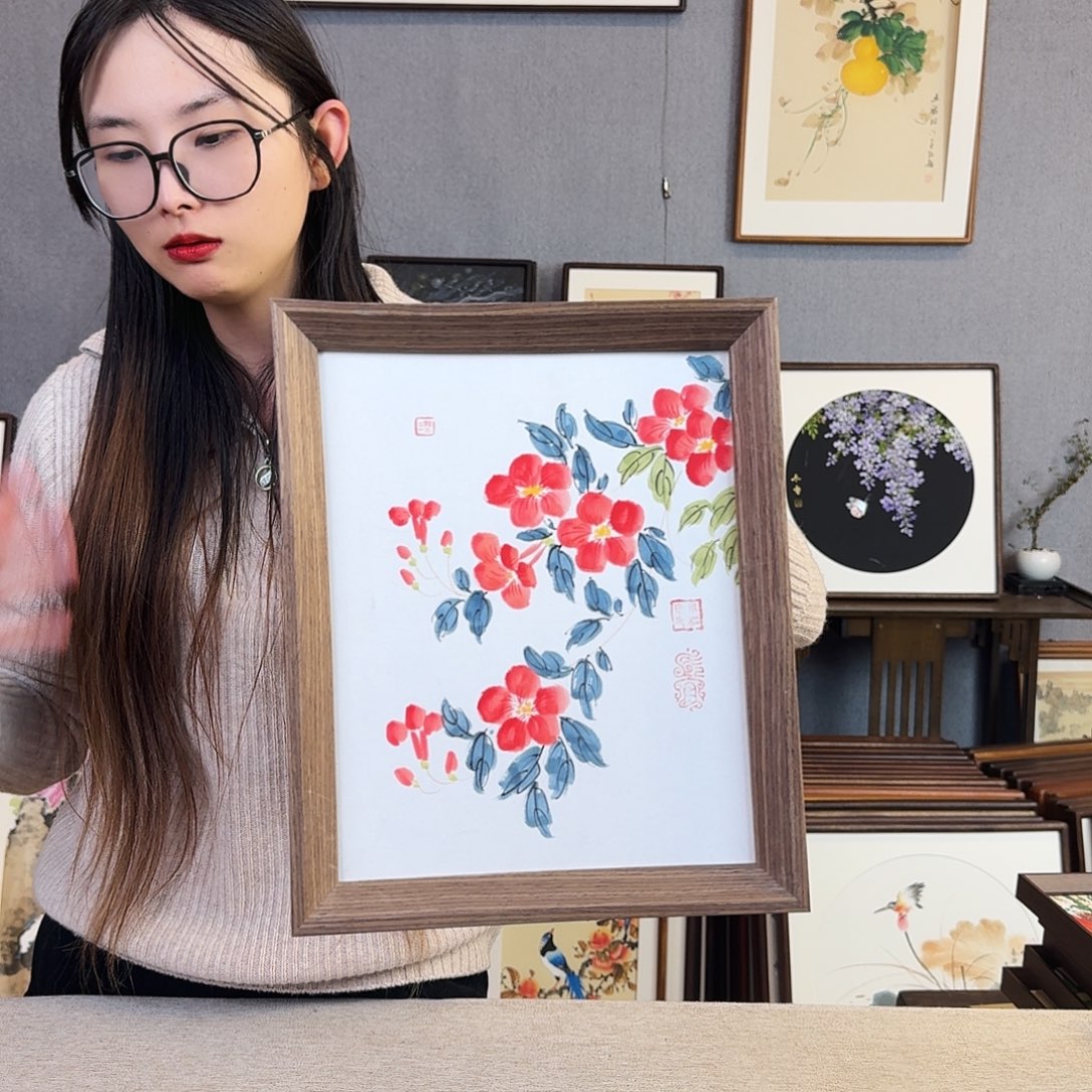 国画手绘带框尺寸：24*29