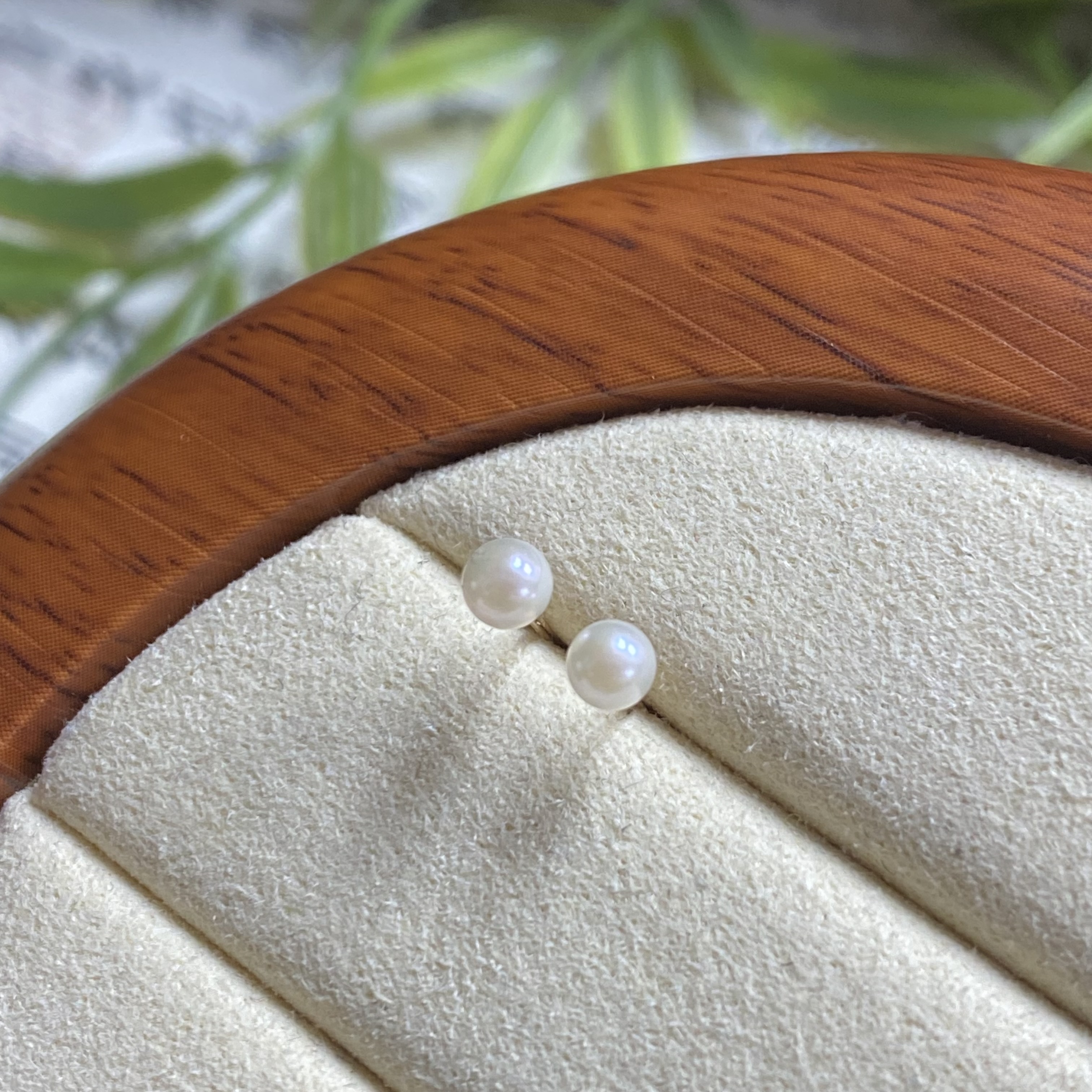【珍珍严选】18K金镶大颗粒天然海水珍珠耳钉-多样性发其一-DS08