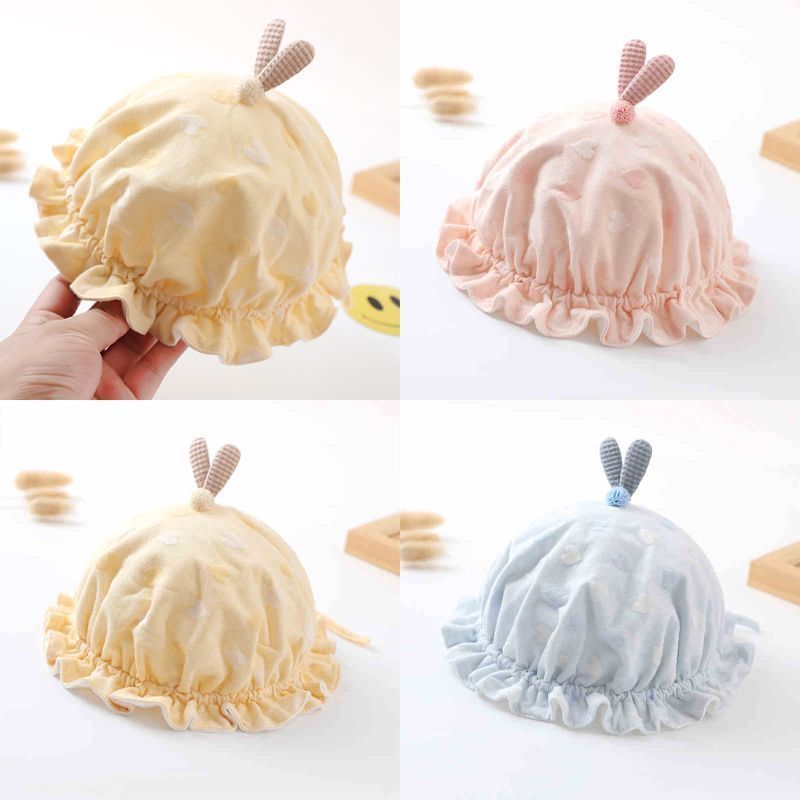 婴儿帽子春秋薄款可调公主渔夫盆帽婴幼儿新生初生儿胎帽秋季