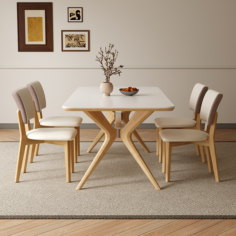 岩板餐桌现代简约坚固家用餐桌小户型长方形实用饭桌子轻奢风桌子