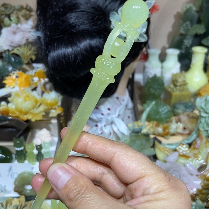 蛇纹石玉未镶嵌发饰