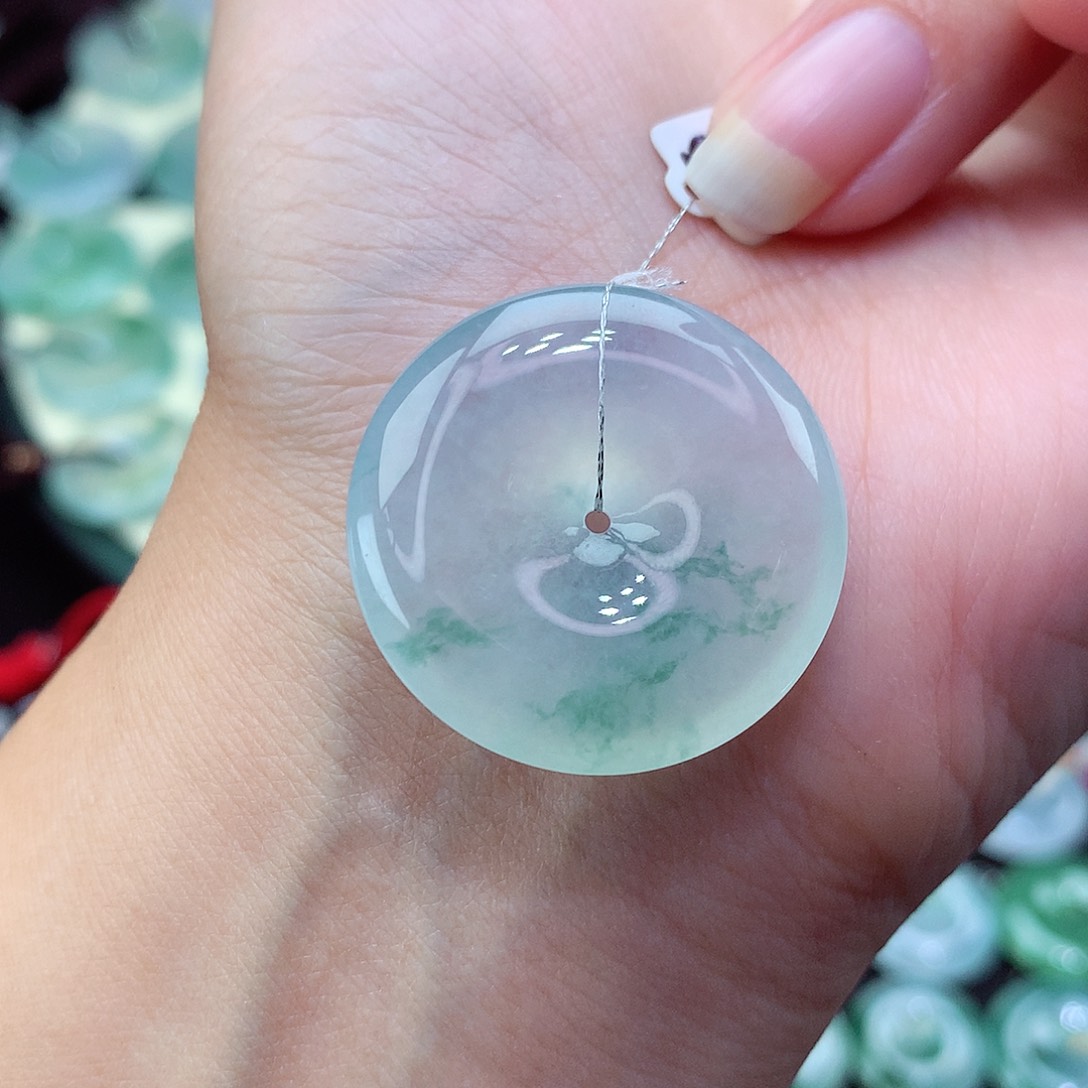 翡翠颈饰未镶嵌17尺寸28.3-5.8