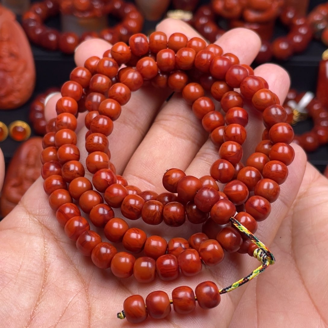 南红玛瑙珠宝奇石未镶嵌多圈7mm