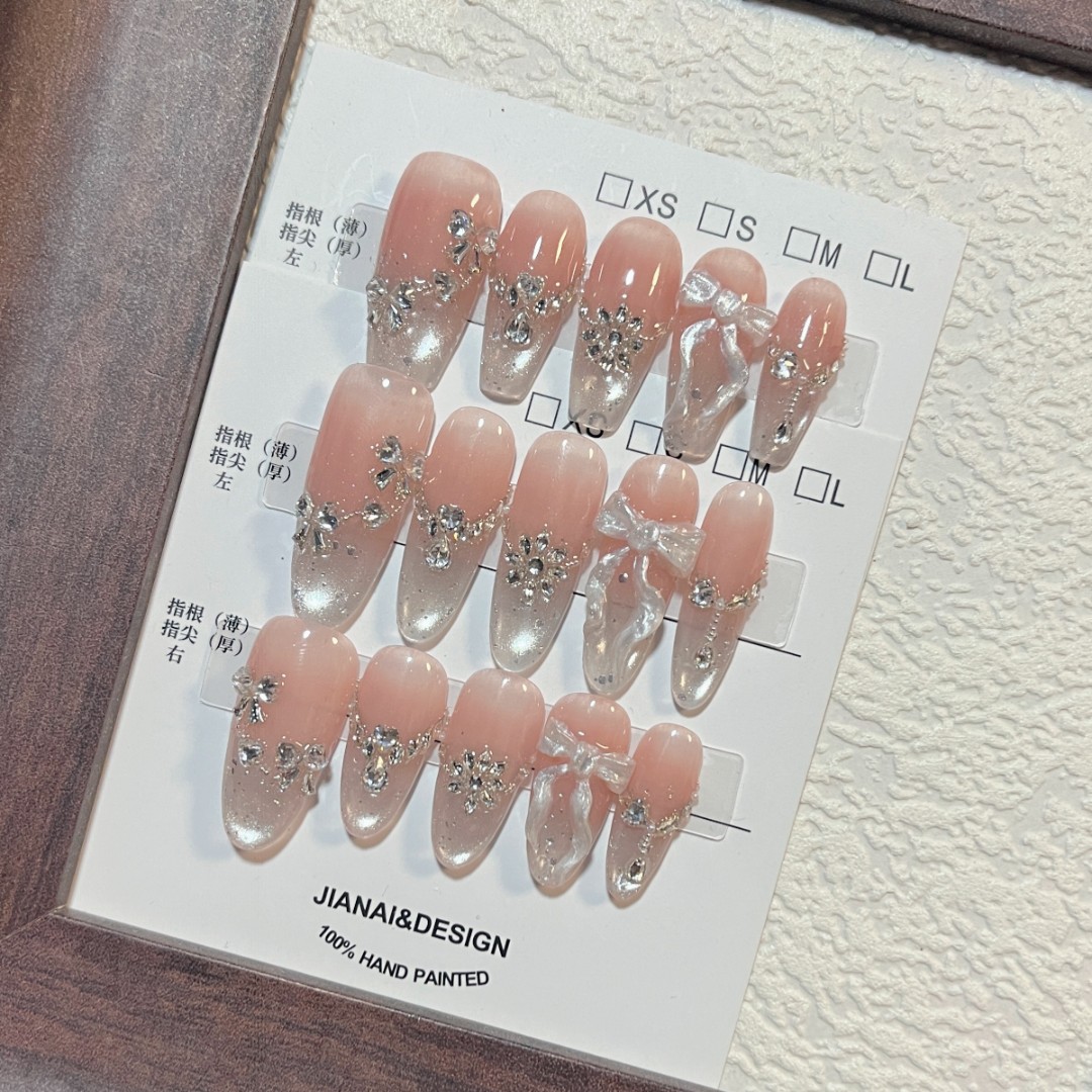 【指柔】 短梯长梯/短椭圆长椭圆飞天纯手工穿戴甲  2560