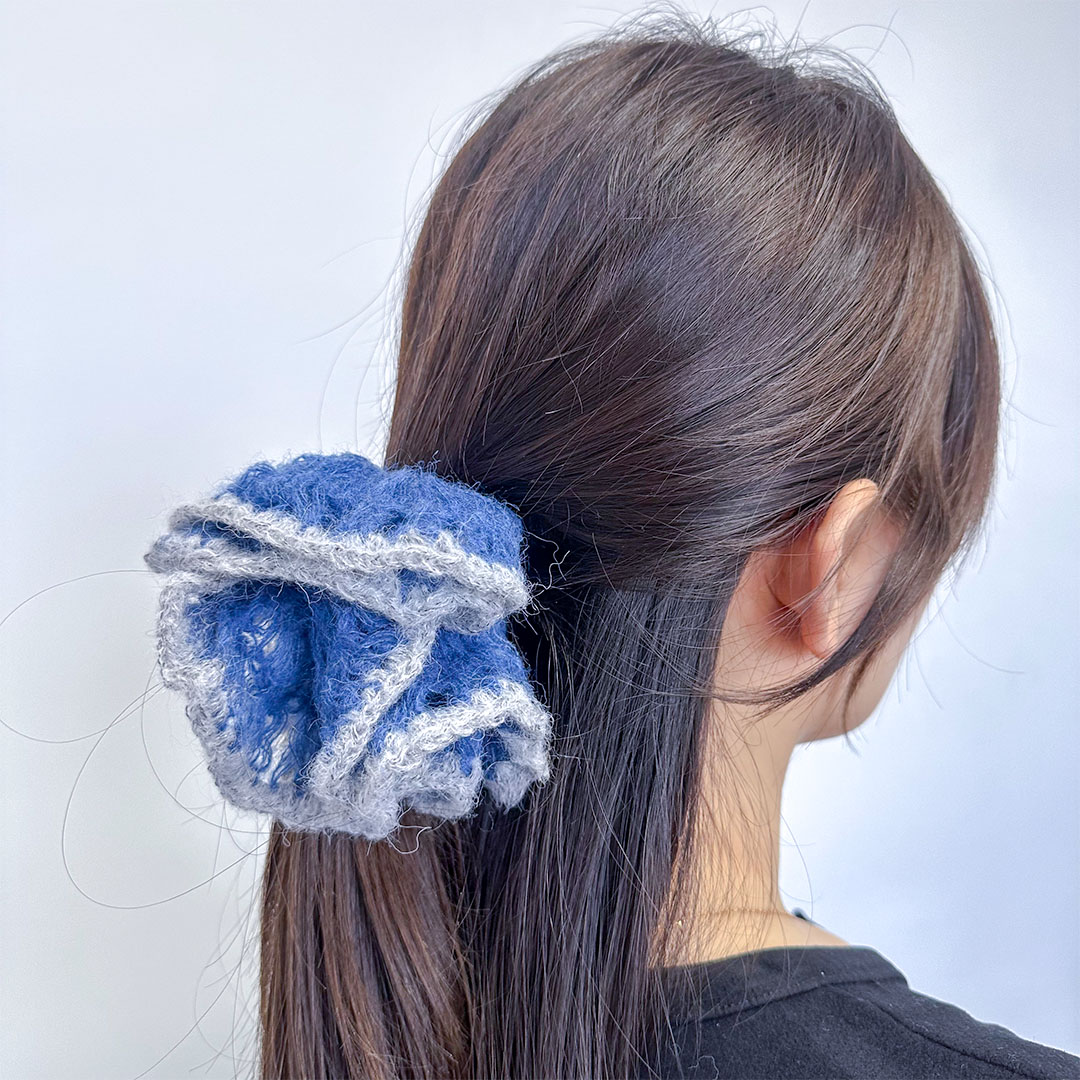 韩式甜美风手工编织毛线小蛮腰网红发圈