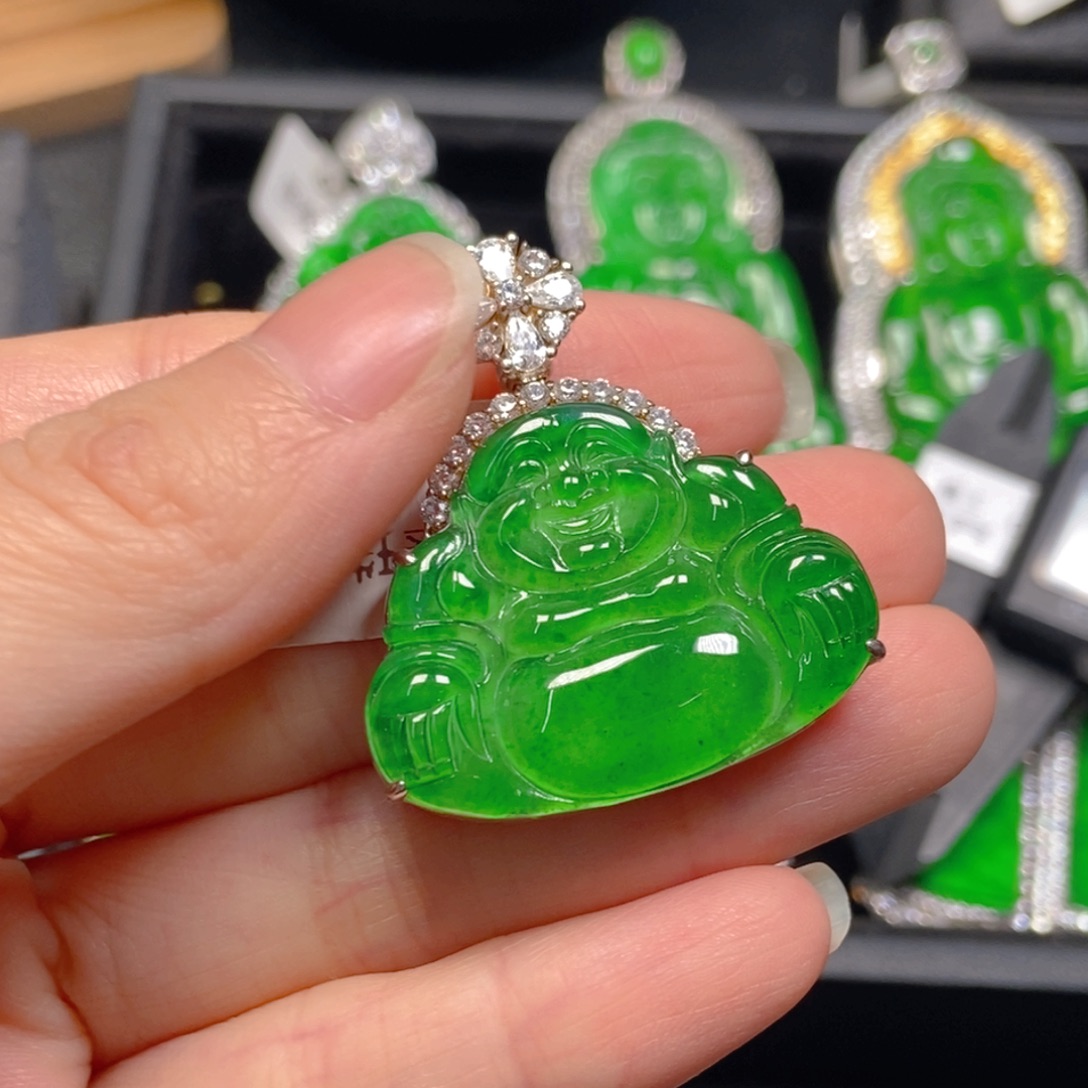 翡翠银S925镶嵌吊坠(不含链)