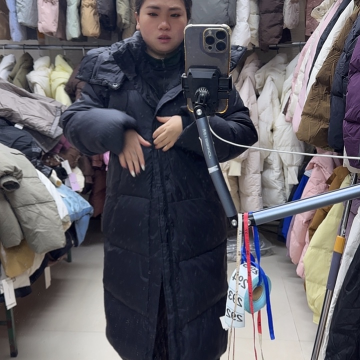 女外套黑色长款外套