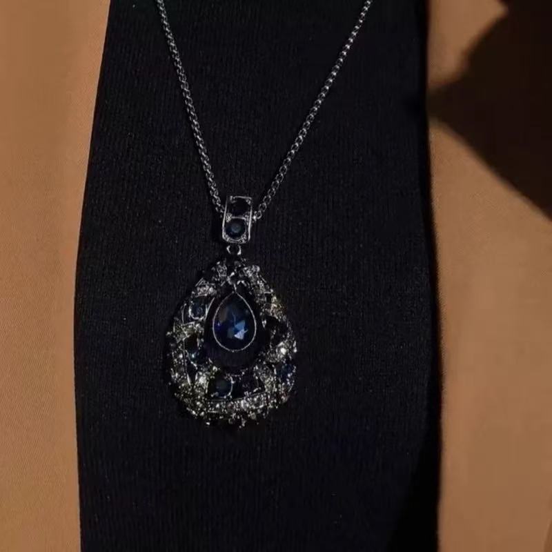 合金吊坠 倾城水滴之恋唯美气质高端大气秋冬毛衣链长款项链4271