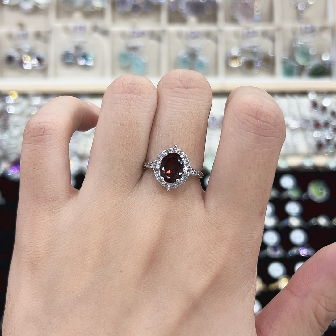 红宝石银S925镶嵌戒指