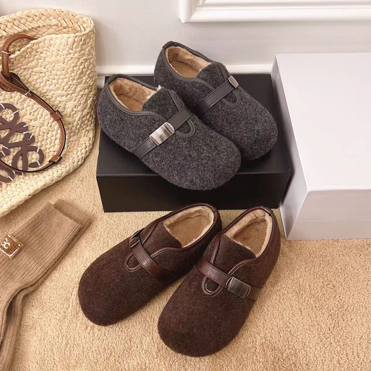 博肯潮流风轻职风休闲风棉鞋冬季纯色