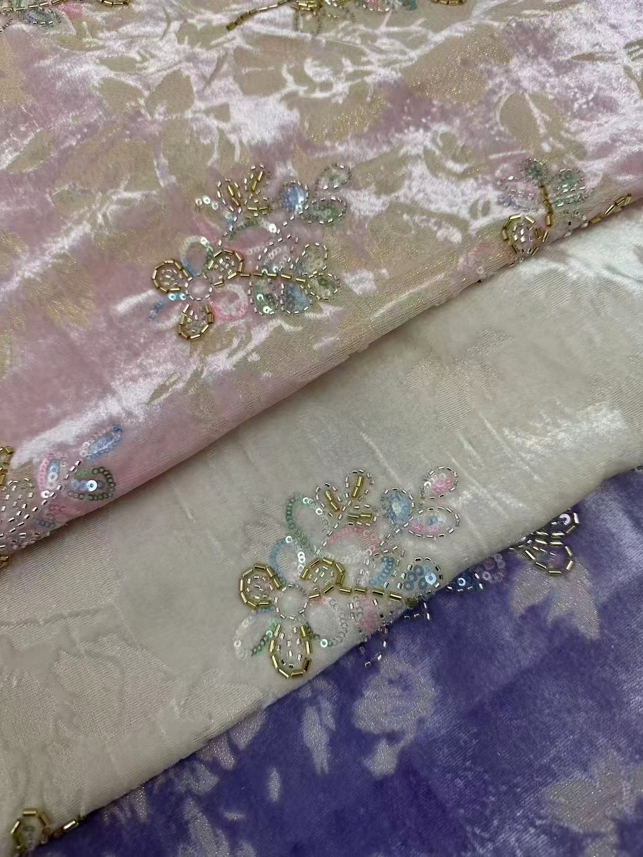 锦绒刺绣国风羽绒服棉服套装手工DIY布料