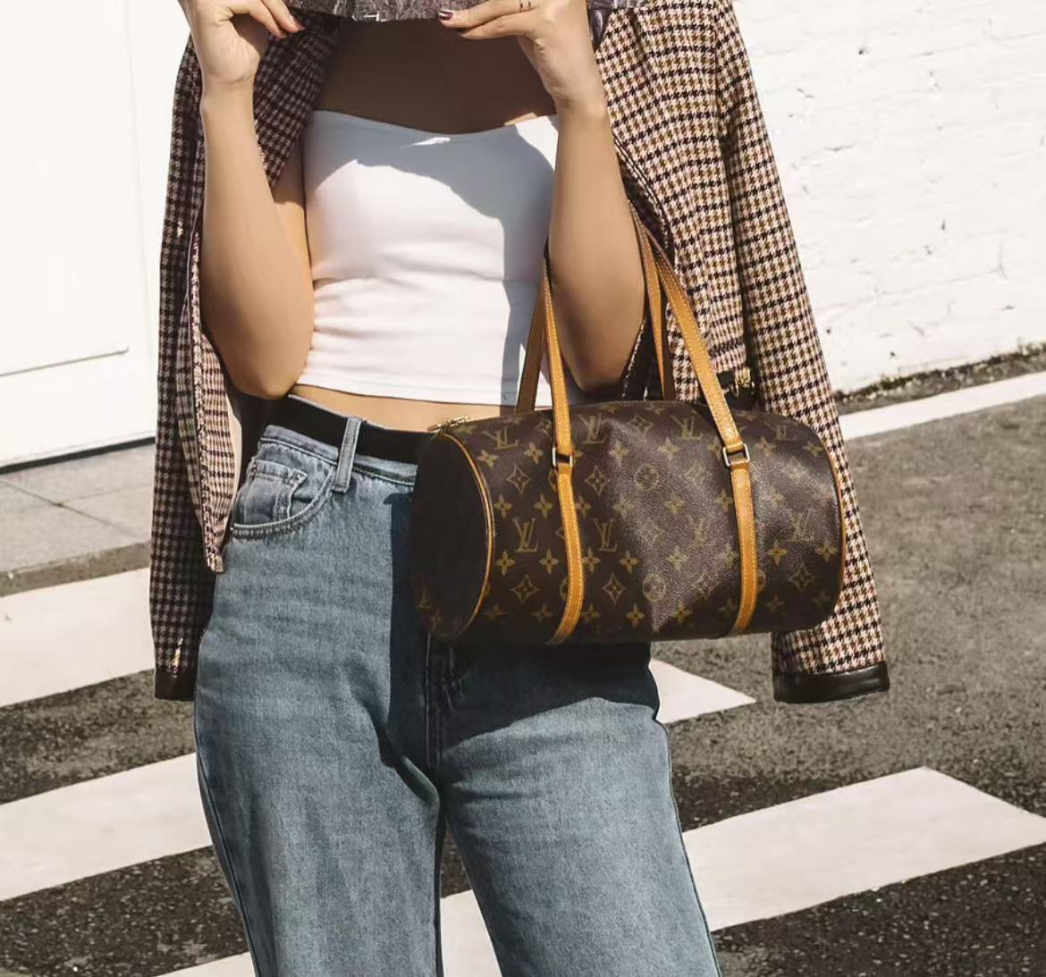 95新 LouisVuitton/路易威登 路易威登c1353老花巴比龙30换植鞣革