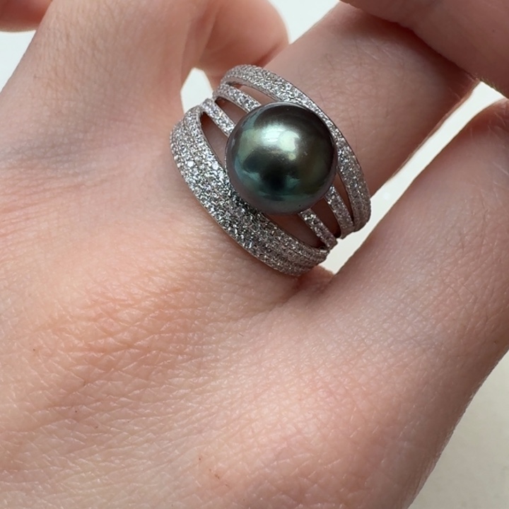 海水珍珠戒指银S925镶嵌