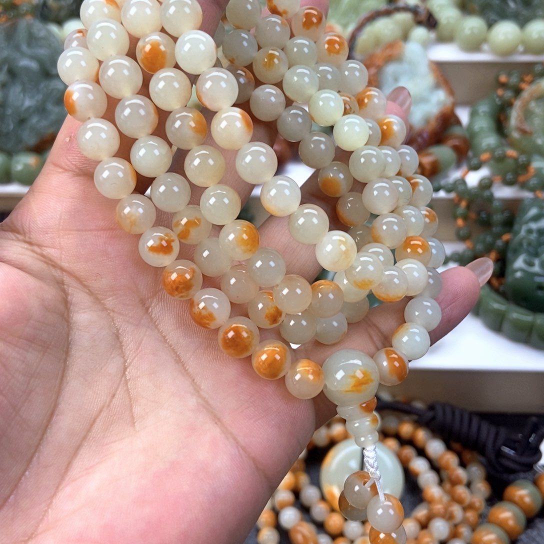 透闪石质玉手链未镶嵌七****筋