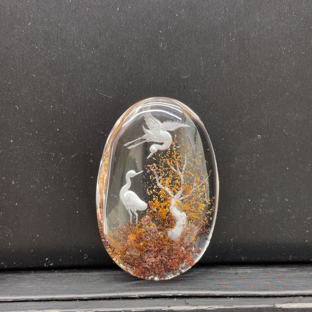 水晶吊坠未镶嵌鹤