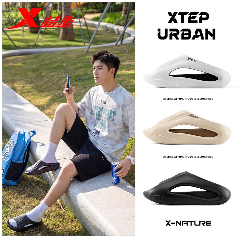 XTEP/特步 云浪系列运动拖鞋厚底外穿防滑包头拖软底百搭休闲拖鞋商品图