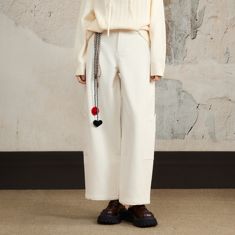 西町村屋休闲风香蕉裤女2025冬新款百搭松弛长裤含腰绳XHAD10842