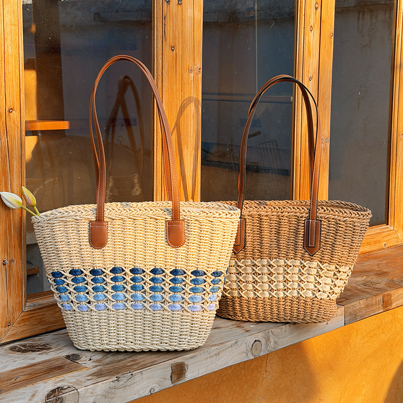 【宫佩Cocoa小苏】草编织包女夏海边旅游度假托特包通勤手提单肩包