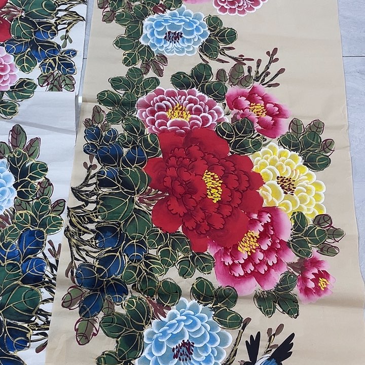 国画国画作品书法作品原稿小六尺横幅仿古喜鹊