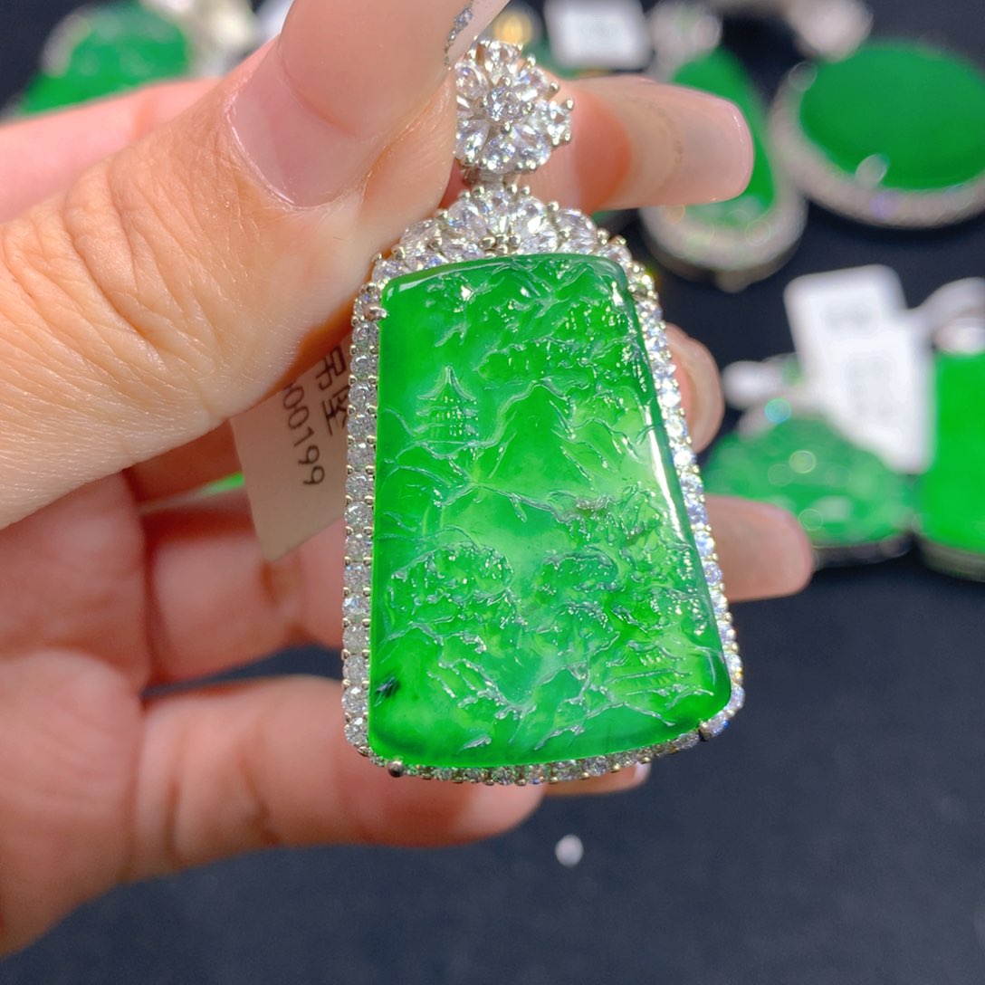 翡翠颈饰银S925镶嵌11111111111