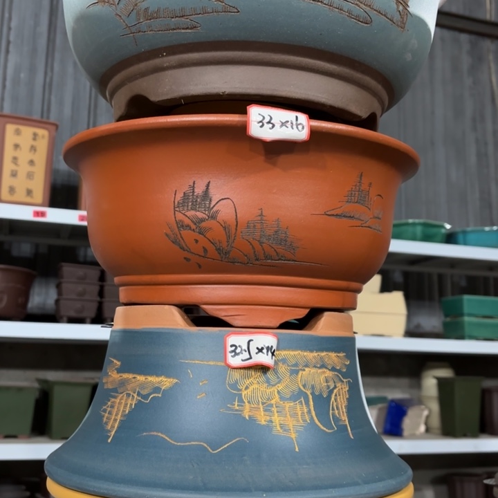 紫砂花盆100-4。              