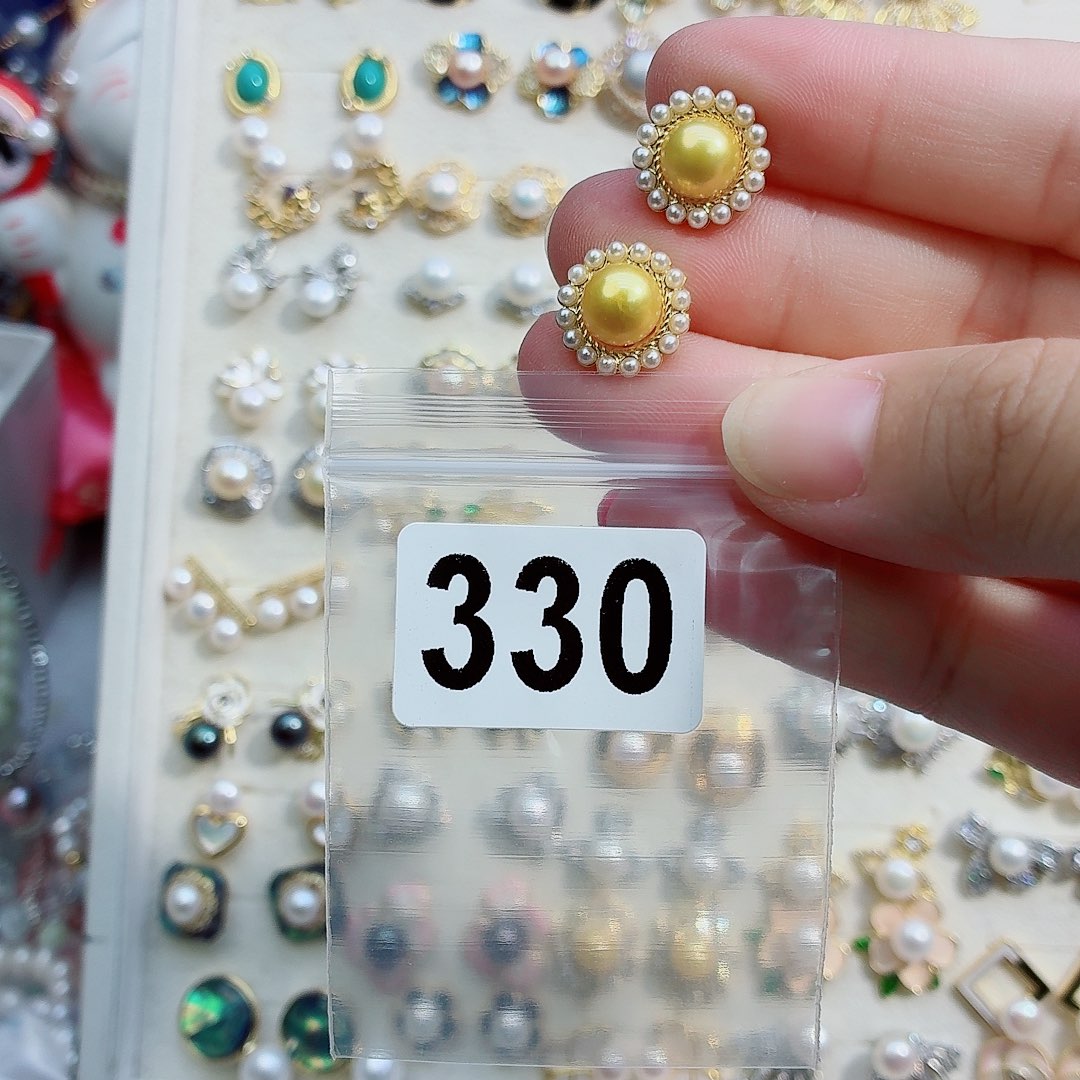 合金淡水珍珠耳饰