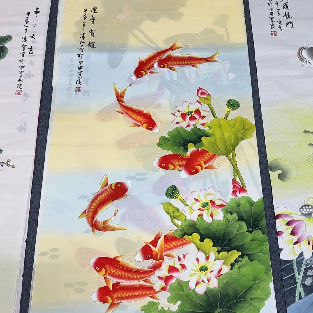 国画尺寸70X138手绘作品 