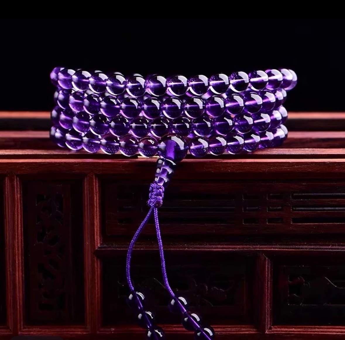S1 6m 108珠 双A紫水  手链手串
